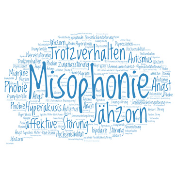 Sprechblase mit den Fehldiagnosen für Misophonie